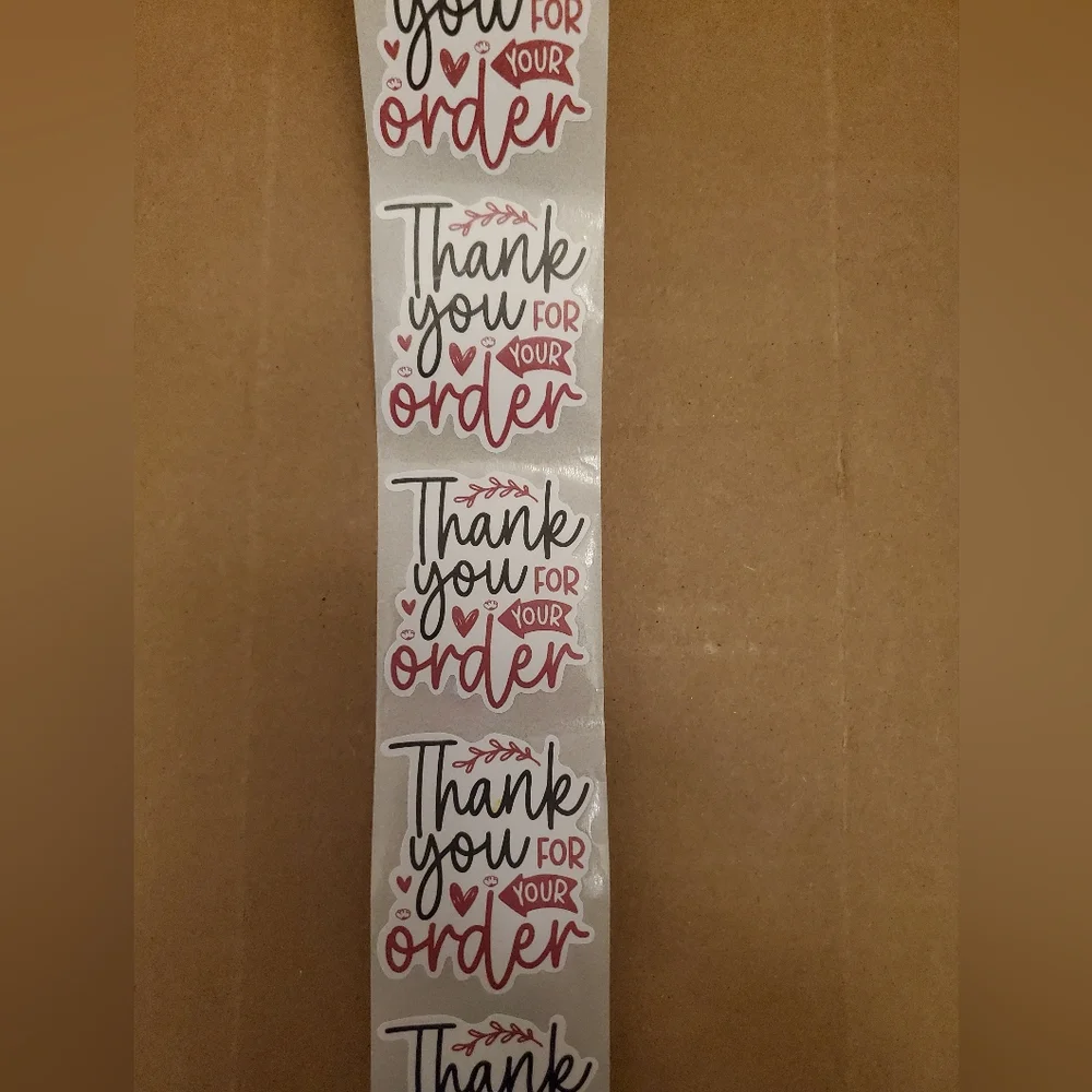 Thank You Stickers Roll - Pink and Black - Picture 6 of 6
